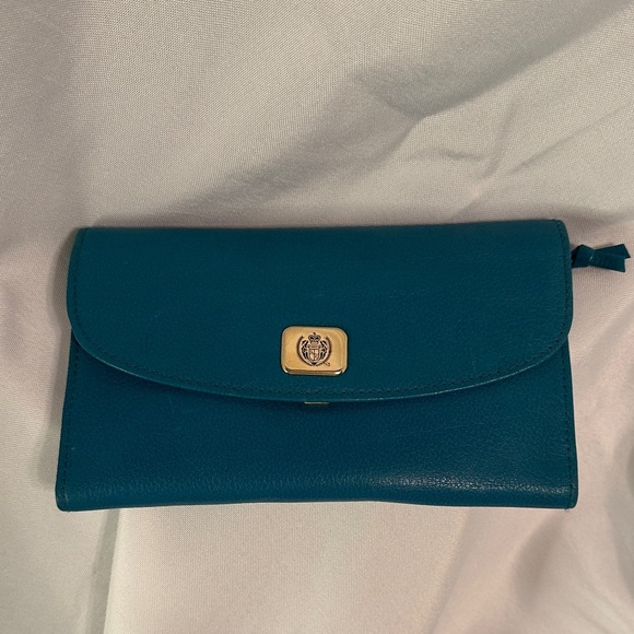 Liz Claiborne Vintage Teal Leather Wallet - Picture 4 of 9